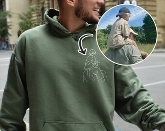 Custom Dad Portrait Sweatshirt, Dad Sweatshirt, Personalization Gifts, Fathers Day Gift, Portrait Hoodie, Gift for Dad, Custom Sweatshirt