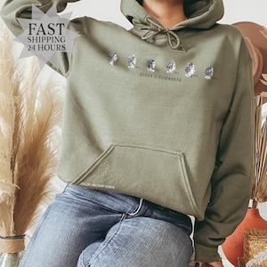 Queen Elizabeth II Sweatshirt, The Queen Sweatshirt, Queen&#39;s Crown Hoodie,Royal Monarchy Hoodie, Queen Elizabeth Sweatshirt,The Queen Hoodie