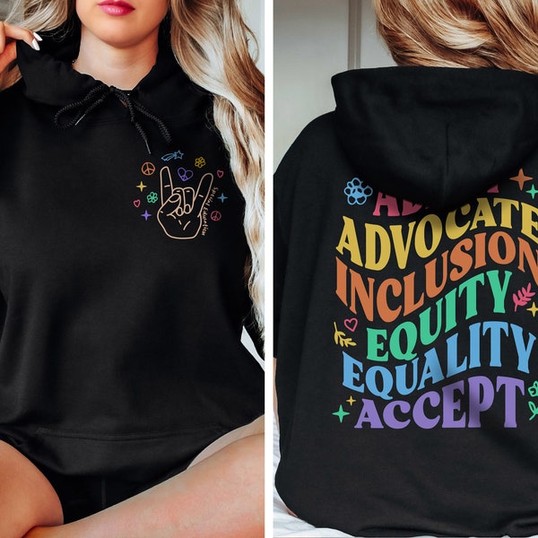 Adapt Advocate Inclusion Equity Equality Accept Sweatshirt,Special Education Sweatshirt,Autism Hoodie,Teacher Hoodie,Mindfulness Sweatshirt