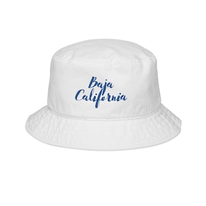 Embroidered Bucket Hat, Baja California Sur Mexico, Stylish Sun Hat, Summer Accessory, Vacation Hat, Travel Headwear