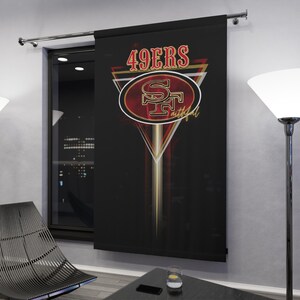 Gordijnen, San Francisco 49ers Faithful-gordijn, rood en goud kamerdecor, voetbalfan thuis, slaapkamergordijnen, decoratie sportthema afbeelding 3