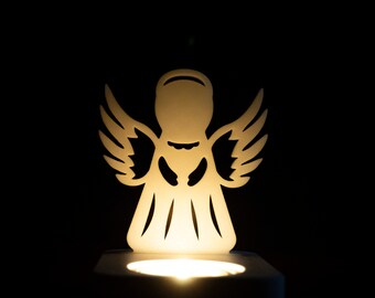 Silicon mould, shadow reflection insert, projector, lamp, night light mold "My Protective Angel" for the tealight candle holders.