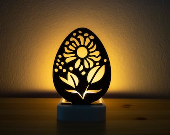 Silicon mold, shadow reflection insert, projector, lamp, night light mold "Easter egg with Chrysanthemum" for the tea light candle holder