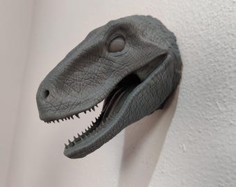 Velociraptor - Head Wall Art Mount - Dinosaur - Bust in 3D