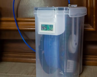 Filament DRY BOX STORAGE with hygrometer, protection for 3D printer filament from moisture, filament dehydrator