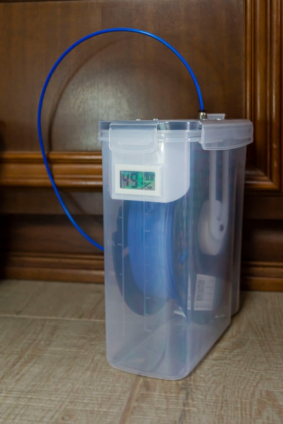 Filament DRY BOX STORAGE with hygrometer, protection for 3D printer filament from moisture, filament dehydrator