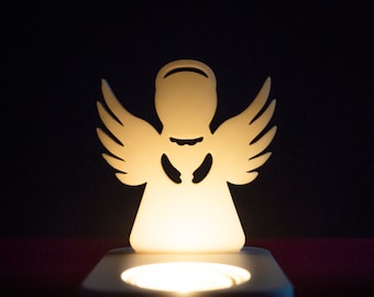 Silicon mold, shadow reflection insert, projector, lamp, night light mold "Protective Angel" for the tealight candle holder.