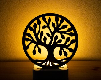 Silicon mould, shadow reflection insert, projector, lamp, night light mold "The Life Tree" for the tea light candle holder.