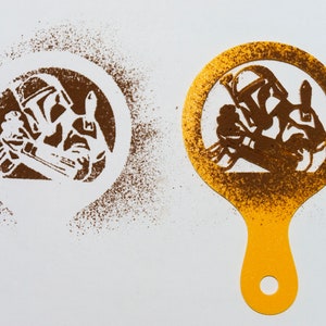 Space Wars Stencil/ Custom Coffee Stencil Logo/ Corporate Drink Stencil/ Custom Coffee Stencil/