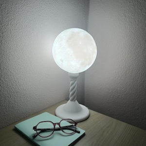 Personalized Moon Night Light, 3D Printed, Moon Globe Lamp, Personalized Desk Light, Room Office Home Decoration, Gift for Space Lovers