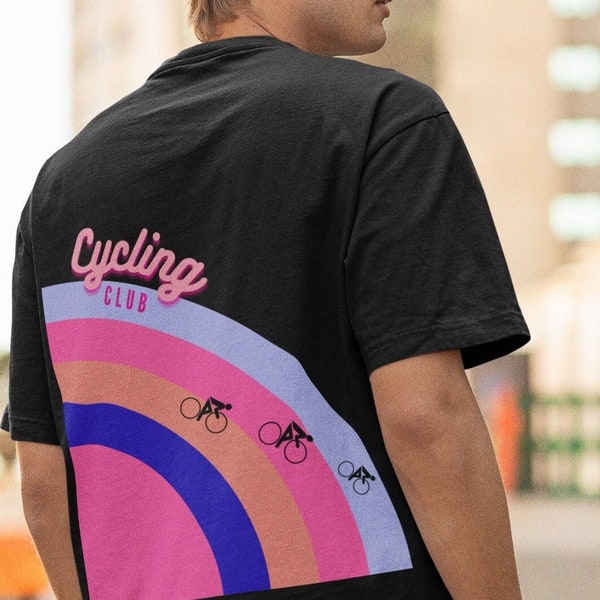 unisex CYCLING CLUB with backprint t-shirt EU, Cycling shirt, Cycling gift unisex, Radsport shirt, Cycling jersey, Fahrrad shirt, rad tshirt