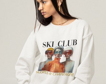 SKI CLUB Sweatshirt EU, Ski Sweater en Vogue, Apres Ski Sweater, retro ski sweater, apres ski bachelorette, Fashion ski sweater