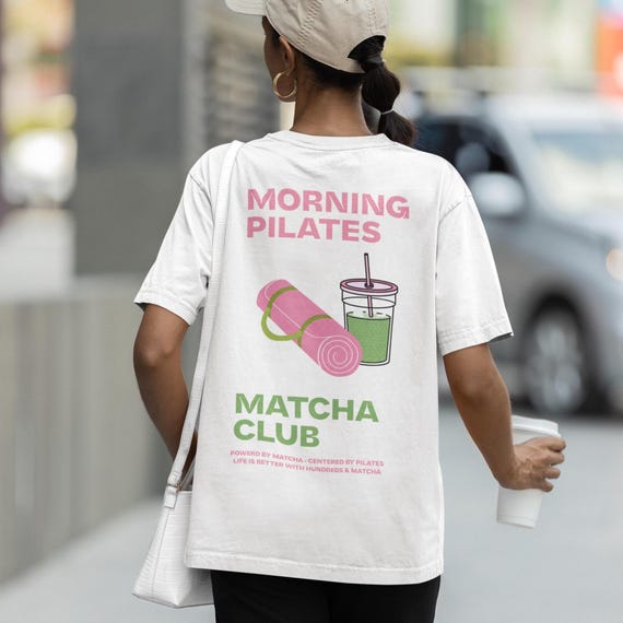 Pilates T-Shirt unisex, Pilates Matcha Shirt, Fitness Shirt, Sportbekleidung & Alltag, Geschenk für Pilates Fans, Mütter und Besties,