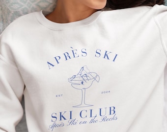 Apres ski sweater, ski club sweater, Aperol Spritz on the rocks sweater, elegant apres ski party sweater, ski gift sweatshirt, ski downhill