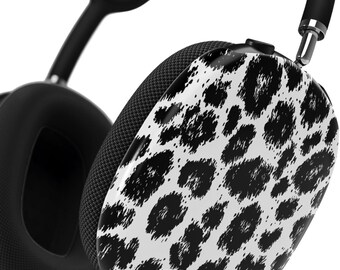 Leopard Print AirPod Max Cases,EU,Animal Print Air Pod Max case black white,Stylish Protective Cover Leopard Pattern Headphone Accessories
