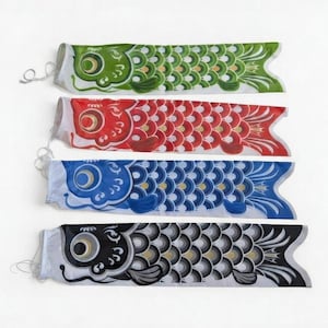 Cerf-volant japonais Koinobori, carpe, poisson, grand 70 cm (27 po.) - Fabriqué au Japon
