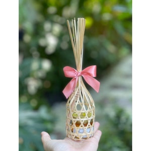 Boîte d'emballage cadeau tissée en bambou - Panier décoratif pour cadeau/emballage de marchandises naturel thaïlandais fait main, respectueux de l'environnement