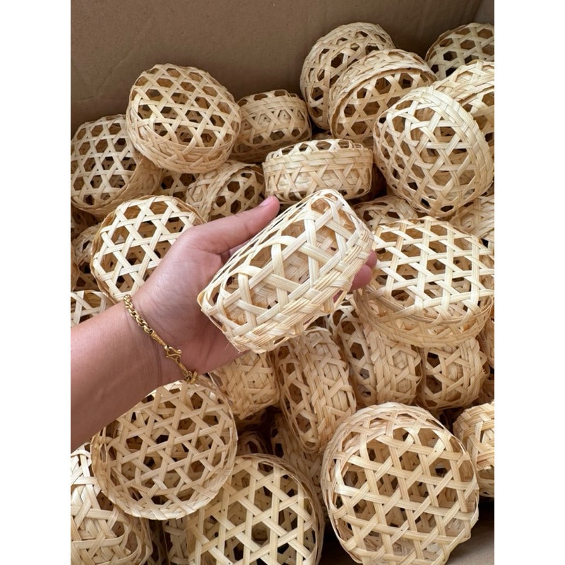 5 Bamboo Woven Gift Wrapping Box - Natural Handmade Thai Eco-friendly ...