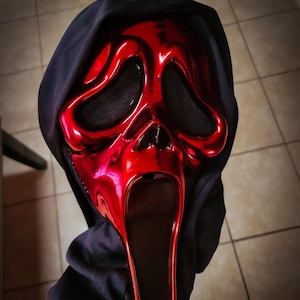 Red Mirror Scream Ghostface Mask