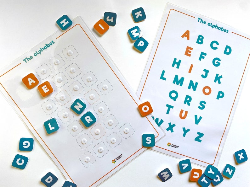 Learn English alphabet activity printable set, Montessori homeschool velcro worksheet, ESL EFL learning game kids, uppercase alphabet poster zdjęcie 6