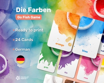 German Colors Game | Kids' Card Activity | Homeschool Educational Resource | Montessori Learning Material | Printable Flashcards