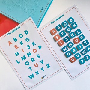 Learn English alphabet activity printable set, Montessori homeschool velcro worksheet, ESL EFL learning game kids, uppercase alphabet poster zdjęcie 7