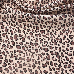 Cotton Fabric, Leopard Print, Black, Coffee, Brown, Sewing, For Fashion Design, DIY, Craft, Classic, A half yard (C105)