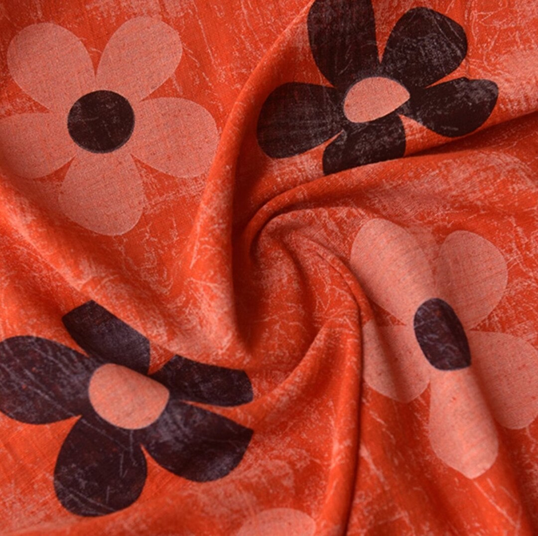 Cotton Linen Blend Fabric, Sewing, DIY, Vintage Style, Craft, Brick-red ...