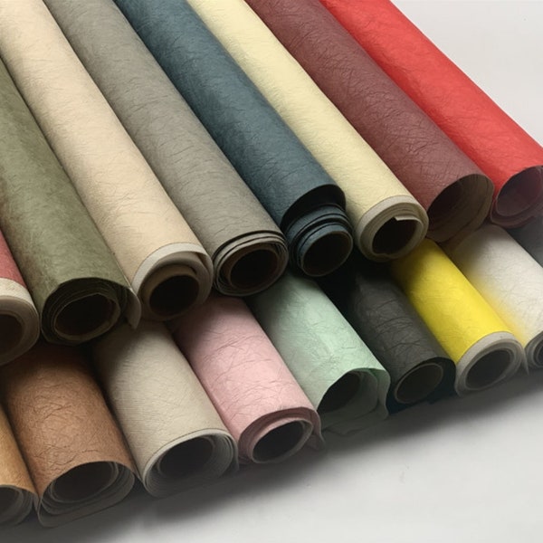 0.6mm Thickness, Tyvek, Kraft Paper fabric, Washable, Sewing, Fashion Design, Various colors available, Vintage style, By one yard (P004)