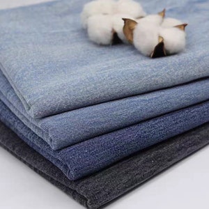 Handgeschliffener, weißer gewaschener Jeansstoff, steingewaschener, vorgewaschener, vorgewaschener Jeansstoff, abgenutzt, beunruhigt, Retro, 100% Baumwolle (D024)