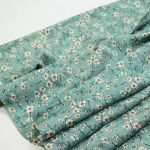 Tencel, Cotton Linen Blend Fabric, Sewing, DIY, Vintage style, Jacquard weave, Craft, Flower, Flowers and Plants, A half yard (CL027)