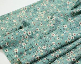 Tencel, Cotton Linen Blend Fabric, Sewing, DIY, Vintage style, Jacquard weave, Craft, Flower, Flowers and Plants, A half yard (CL027)