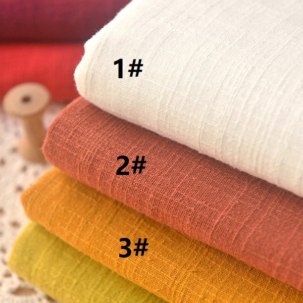 Cotton slub fabric, Bamboo Knotted fabrics, Sewing, Pure and fresh, Plain color, DIY, Multi-color, A half yard (C025)