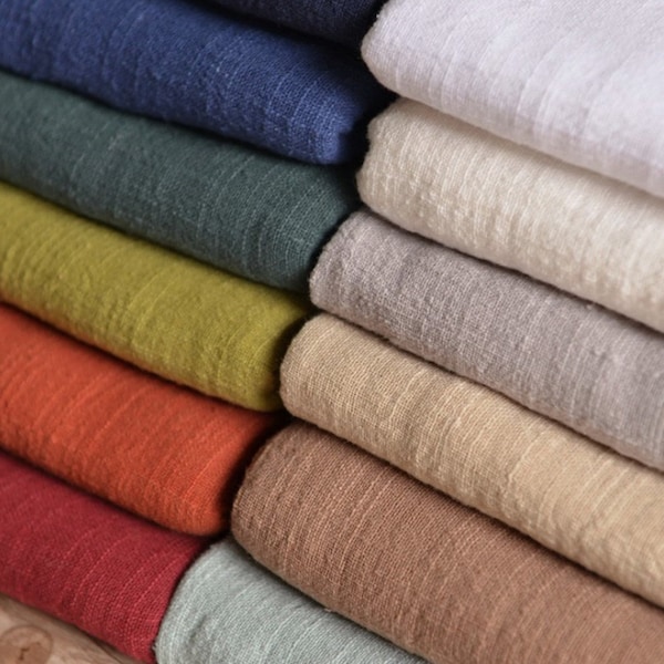 Tissu mélangé coton et lin, couture, pur et frais, délicat et joli, couleur unie, style vintage, multicolore, un demi-mètre (CL031)