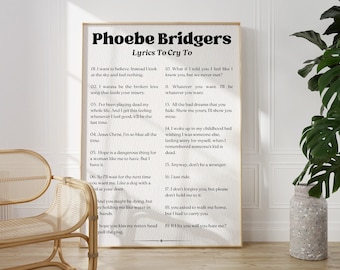 Phoebe Bridgers Lyrics Poster, Phoebe Merch Wall Art, I Know The End Punisher Print, Teenager Girl Gift, Indie College Dorm Decor