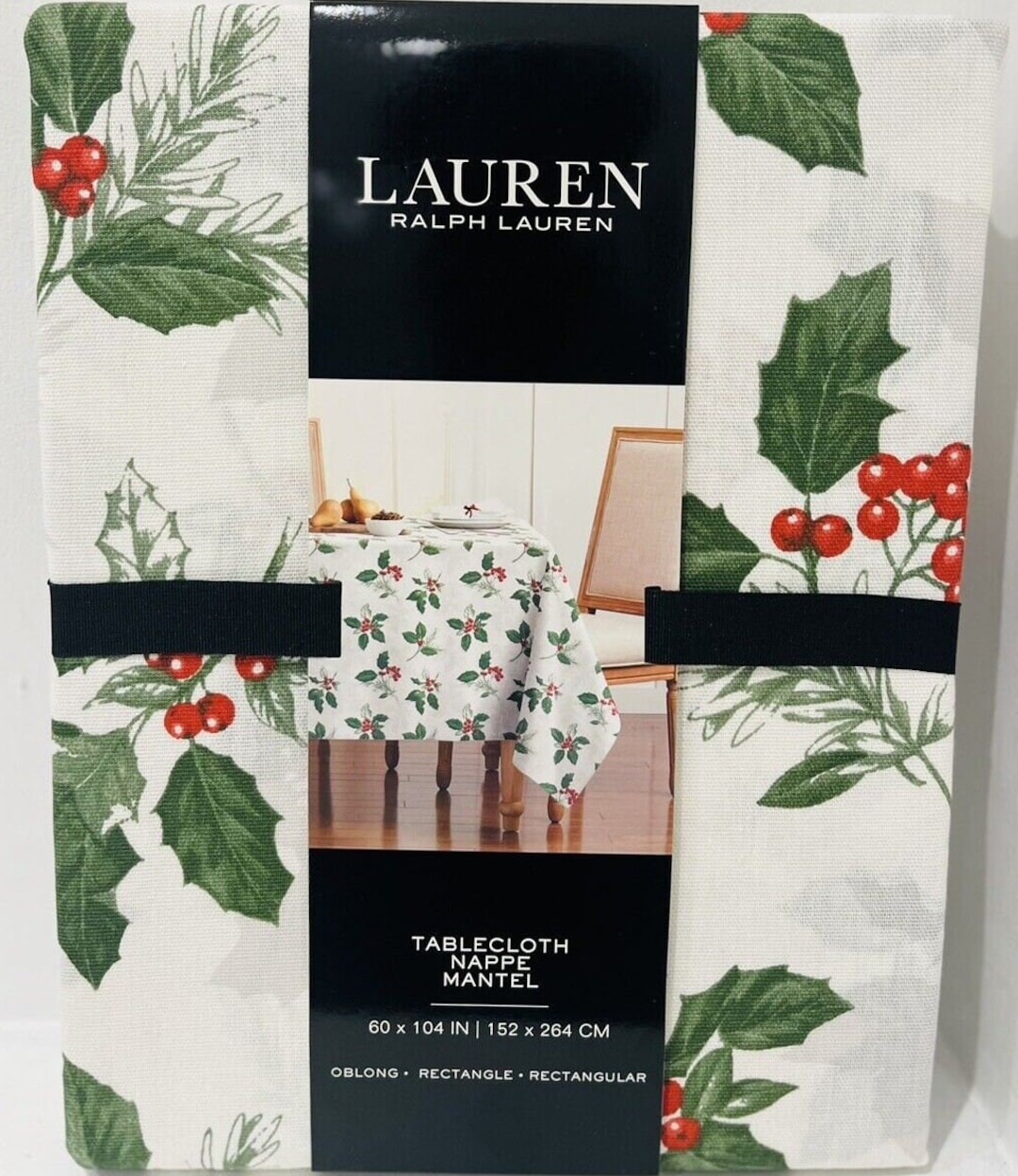 Ralph Lauren Tablecloth Holidays Christmas Holly Berry 100 Cotton 60 X104 Etsy