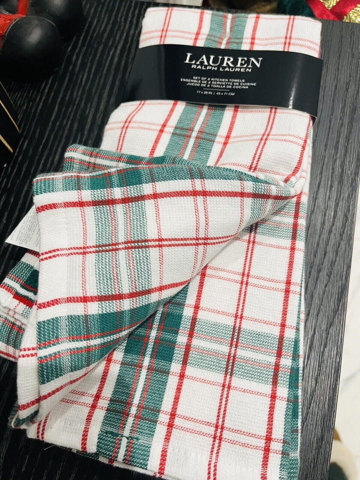 Ralph Lauren Kitchen Towels Plaid Print Pack of 2 Christmas Gift Etsy