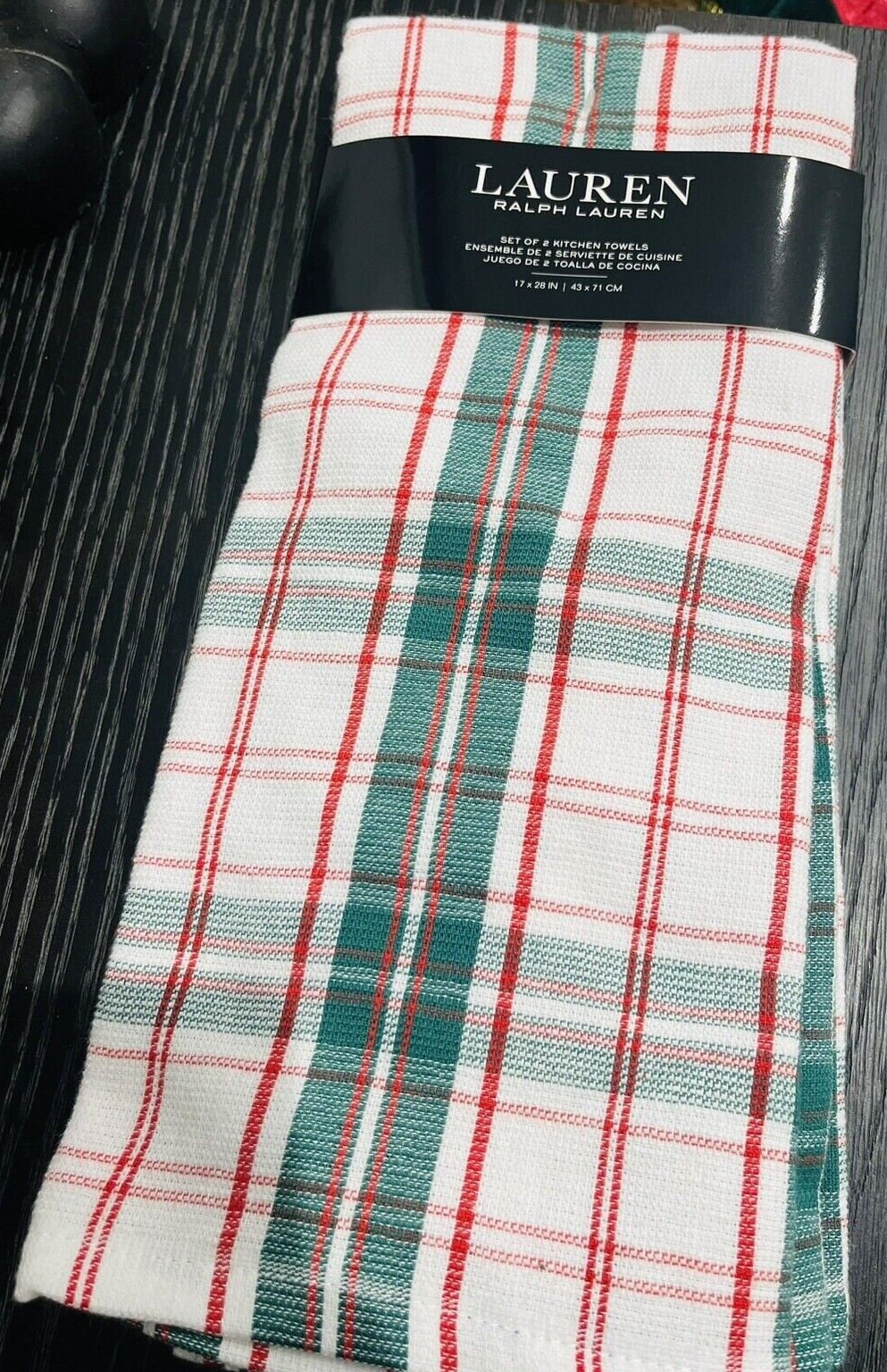 Ralph Lauren Kitchen Towels Plaid Print Pack of 2 Christmas Gift Etsy