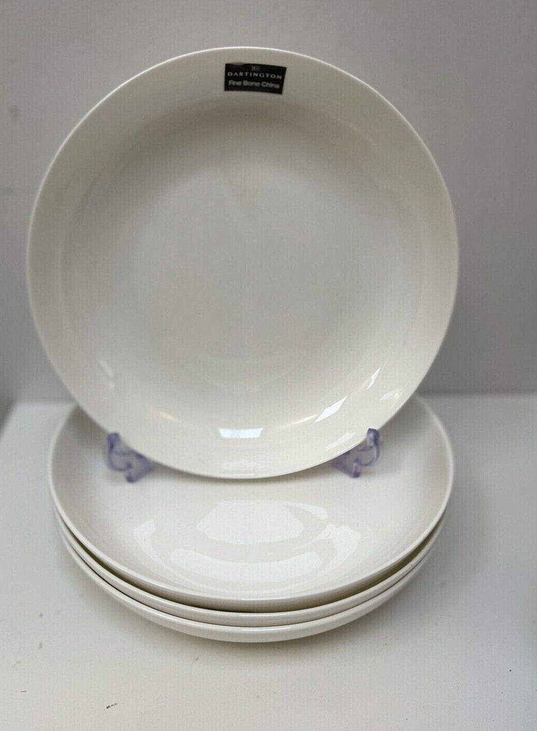 4x Dartington White Pasta Bowls Fine Bone China 23cm Classic Coupe