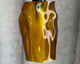Wavy 3D Printed Lampshade: Modern Pendant Light, Recycled Plastic