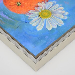 Orange and Flowers Acrylic Painting by Florida Artist Matt Godwin 20"x16" (Framed: 21.5" w x 17.5" h x 1.8") image 9