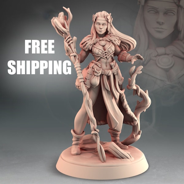 Gm Druid - Miniatures for Dungeon and Mini Premium 3D Printed Fantasy Tabletop Miniatures 28mm 32mm to 200mm