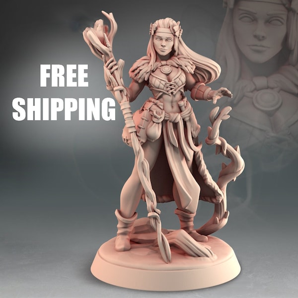 Gm Druid – Miniaturen für Dungeon und Mini Premium 3D-gedruckte Fantasy-Tischminiaturen 28 mm 32 mm bis 200 mm