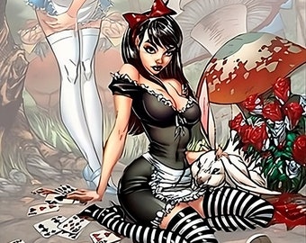 Alice au pays des merveilles / Kit à peindre ou à exposer / Expédié en pièces détachées / Figurine Alice au pays des merveilles imprimée en 3D