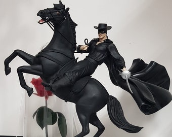 Figurine Le Masque de Zorro 3D / Imprimée et peinte à la main ou kit DIY / Personnages d'impression 3D détaillés et uniques de collection tirés de films
