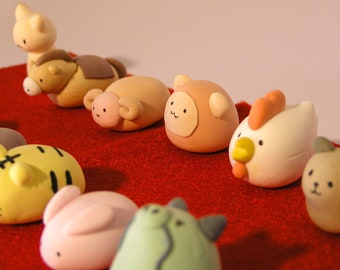 Fruits Basket Anime Zodiac Mini Figures – Handmade Polymer Clay Set of 12 Animals