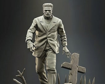 Figurine Frankenstein de haute qualité / figure à peindre ou à afficher / imprimée en 3D / film cadeau personnalisé