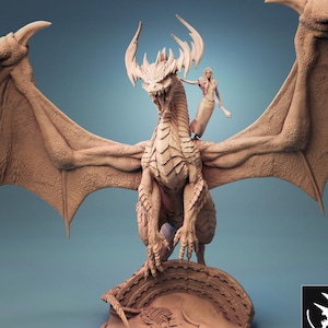 Ancient Green Dragon Miniature – DnD 28mm 32mm Tabletop RPG Figurine | 3D Printed Resin Unpainted | Premium Fantasy D&D Miniature Mini