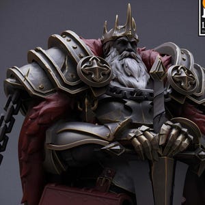 King Knight Cleric Oathbreaker Paladin Miniature – DnD 28mm 32mm Tabletop RPG Figurine | 3D Printed Resin Unpainted | Premium Fantasy dnd