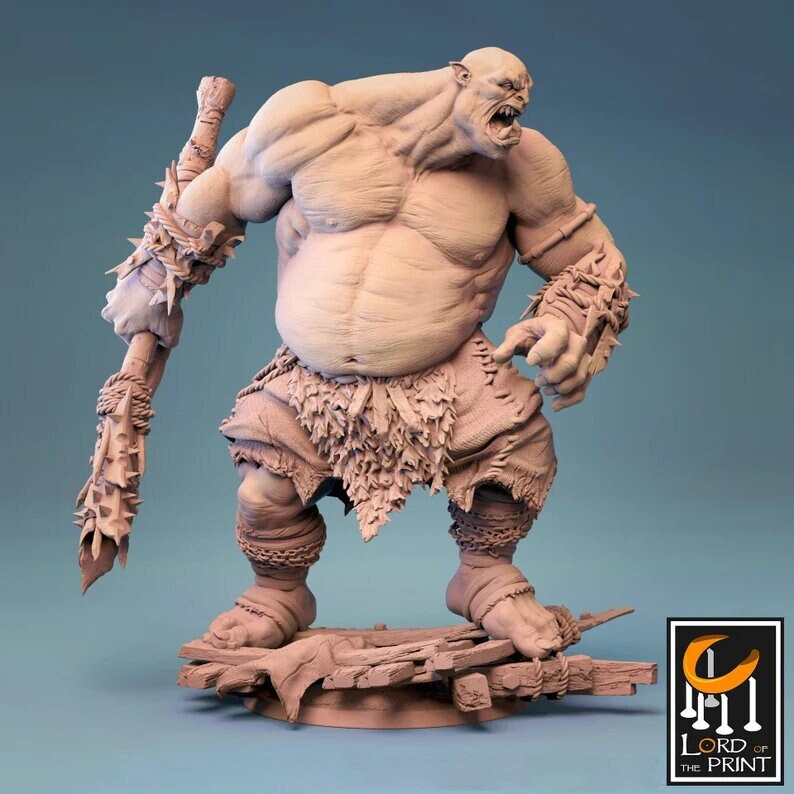 Ogre King dnd Miniature Mini Premium 3D Imprimé Fantasy Tabletop Miniatures 28mm 32mm à 200mm image 1